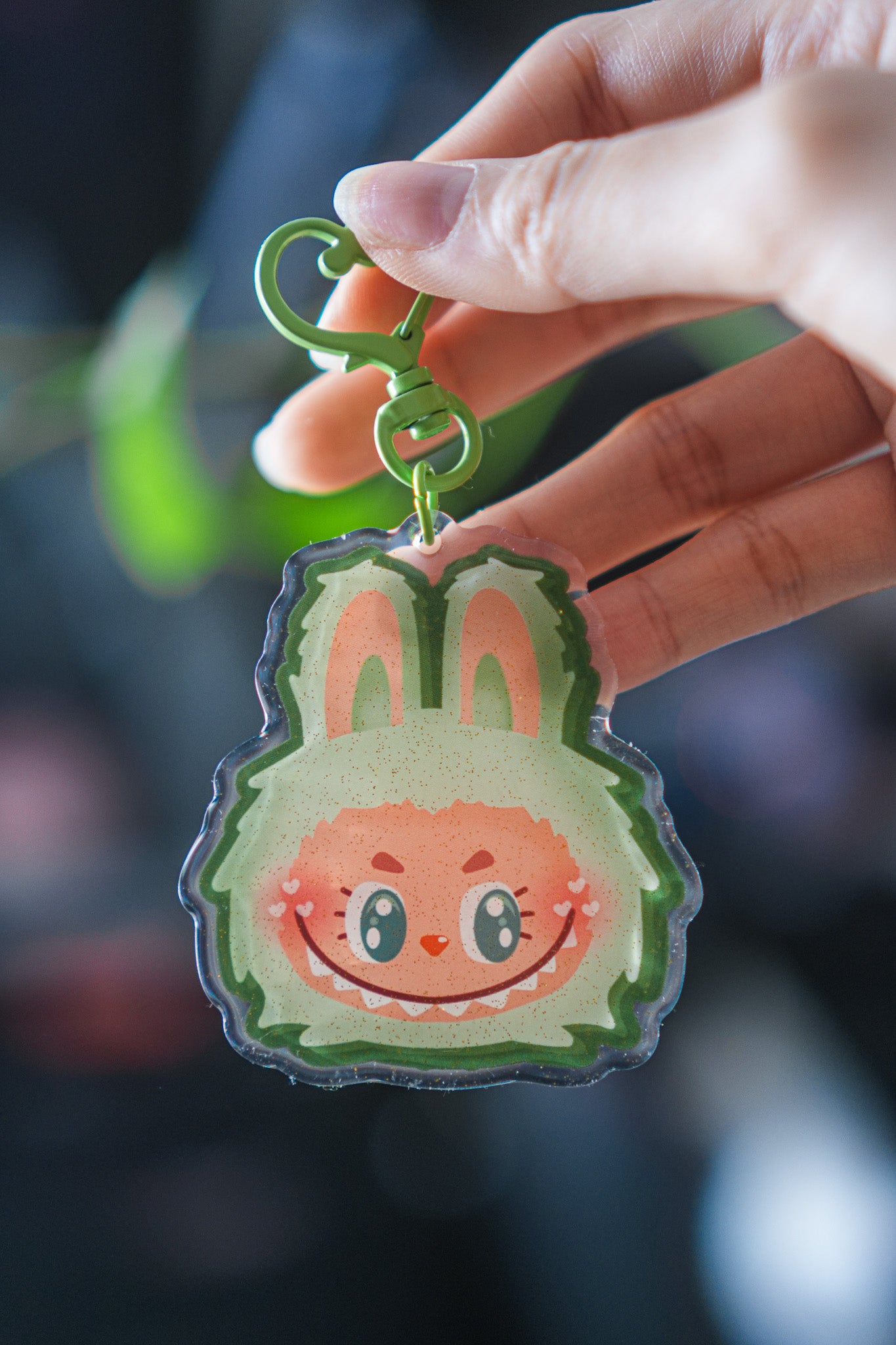Labubu Inspired Acrylic Epoxy Glitter Keychain BLIND BAG