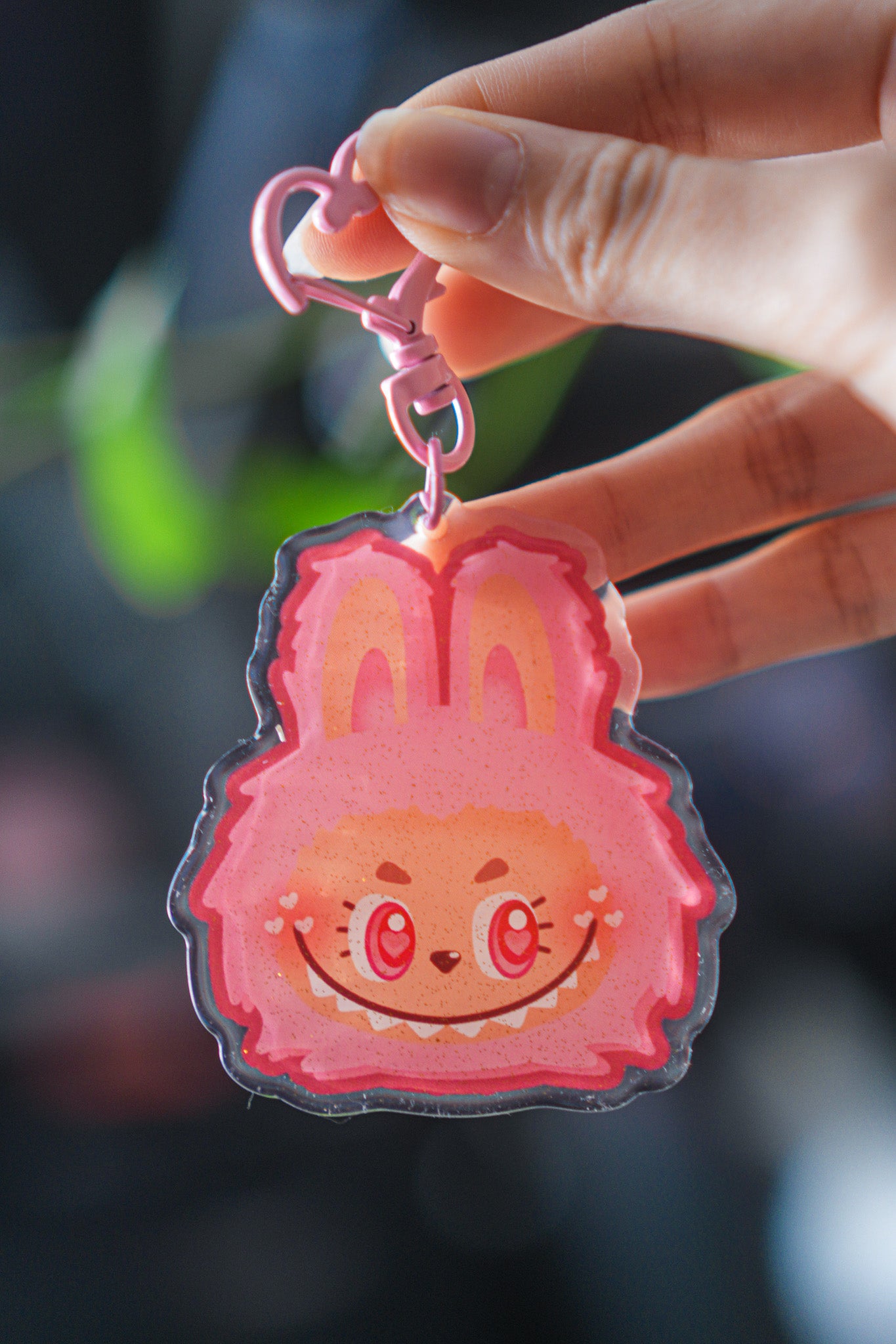 Labubu Inspired Acrylic Epoxy Glitter Keychain BLIND BAG