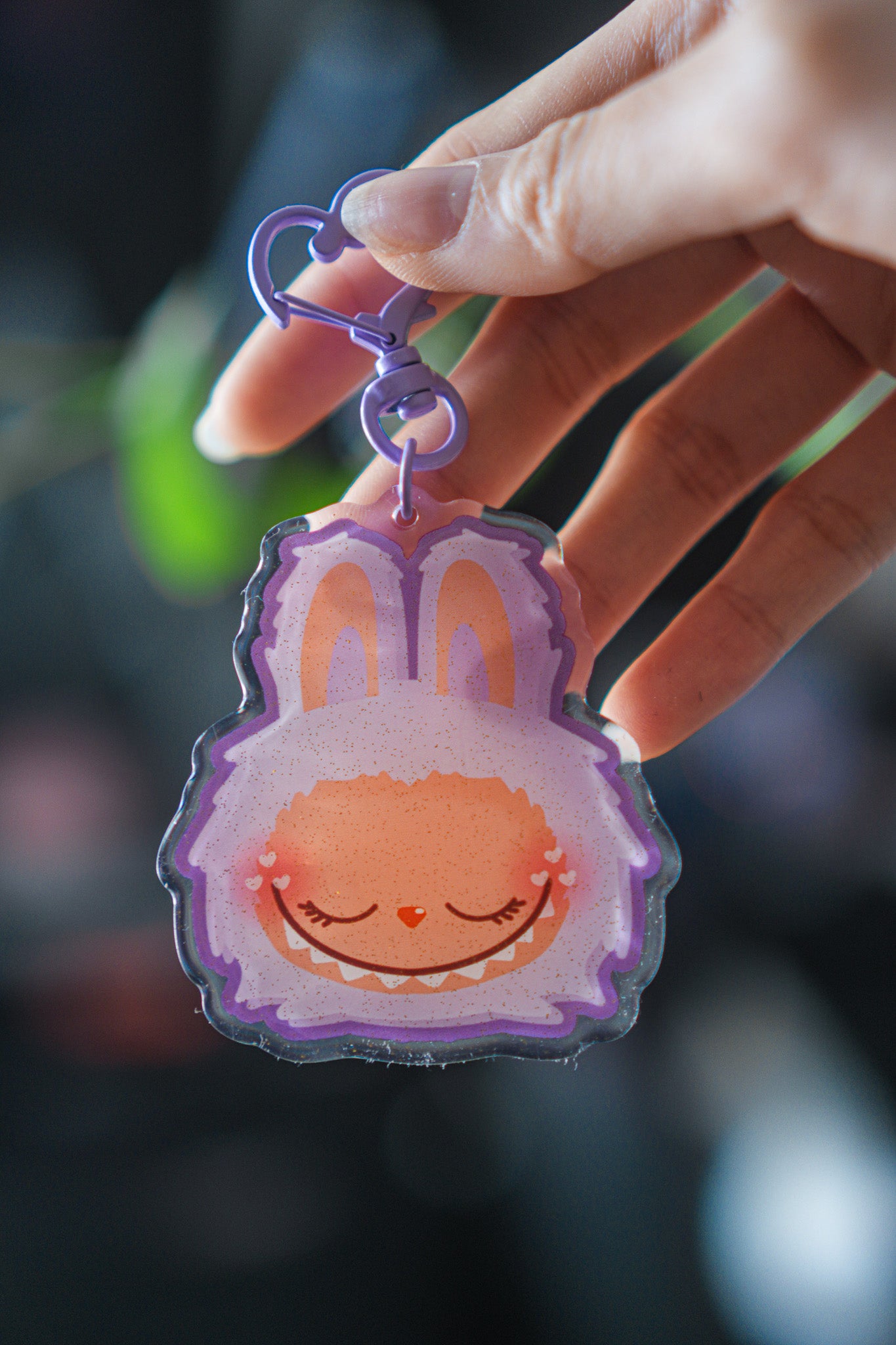 Labubu Inspired Acrylic Epoxy Glitter Keychain BLIND BAG