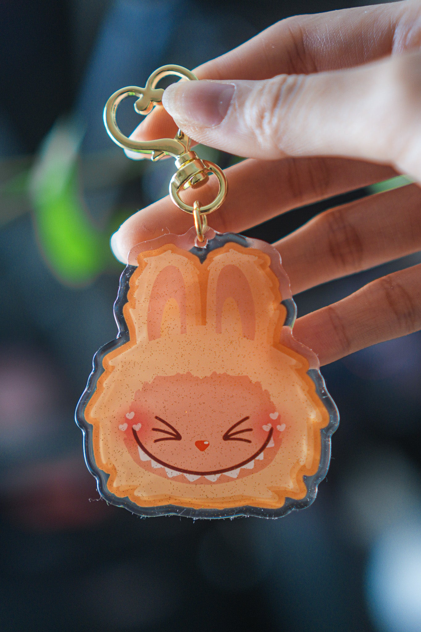 Labubu Inspired Acrylic Epoxy Glitter Keychain BLIND BAG