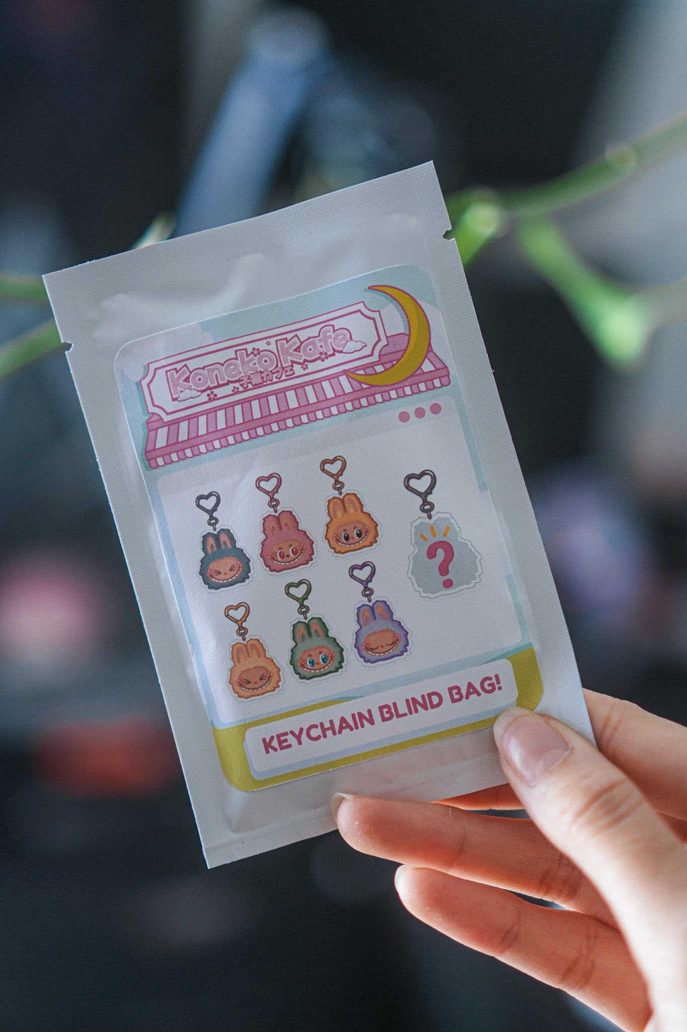 Labubu Inspired Acrylic Epoxy Glitter Keychain BLIND BAG