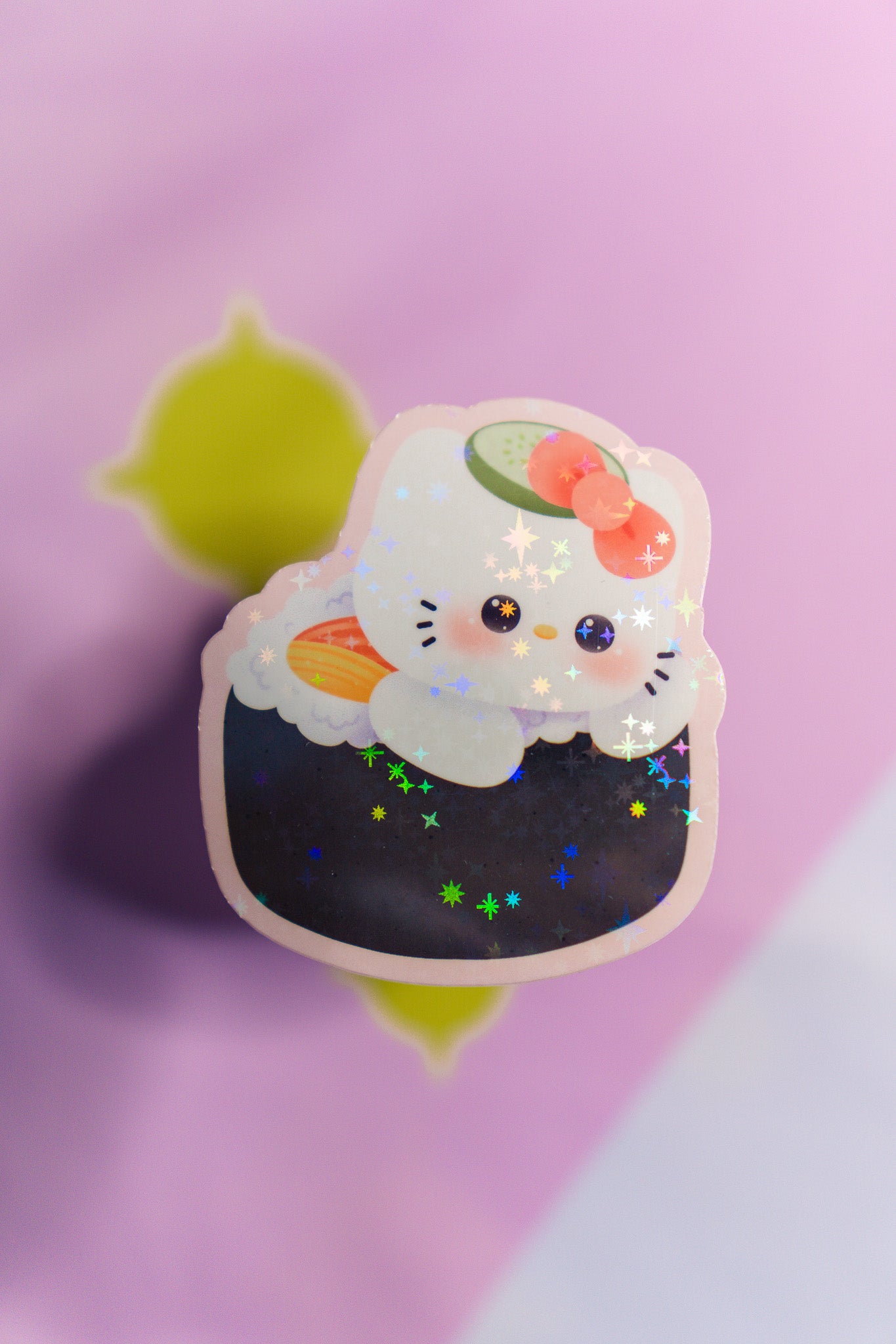 Holographic Hello Kitty Sushi Vinyl Sticker | Maki