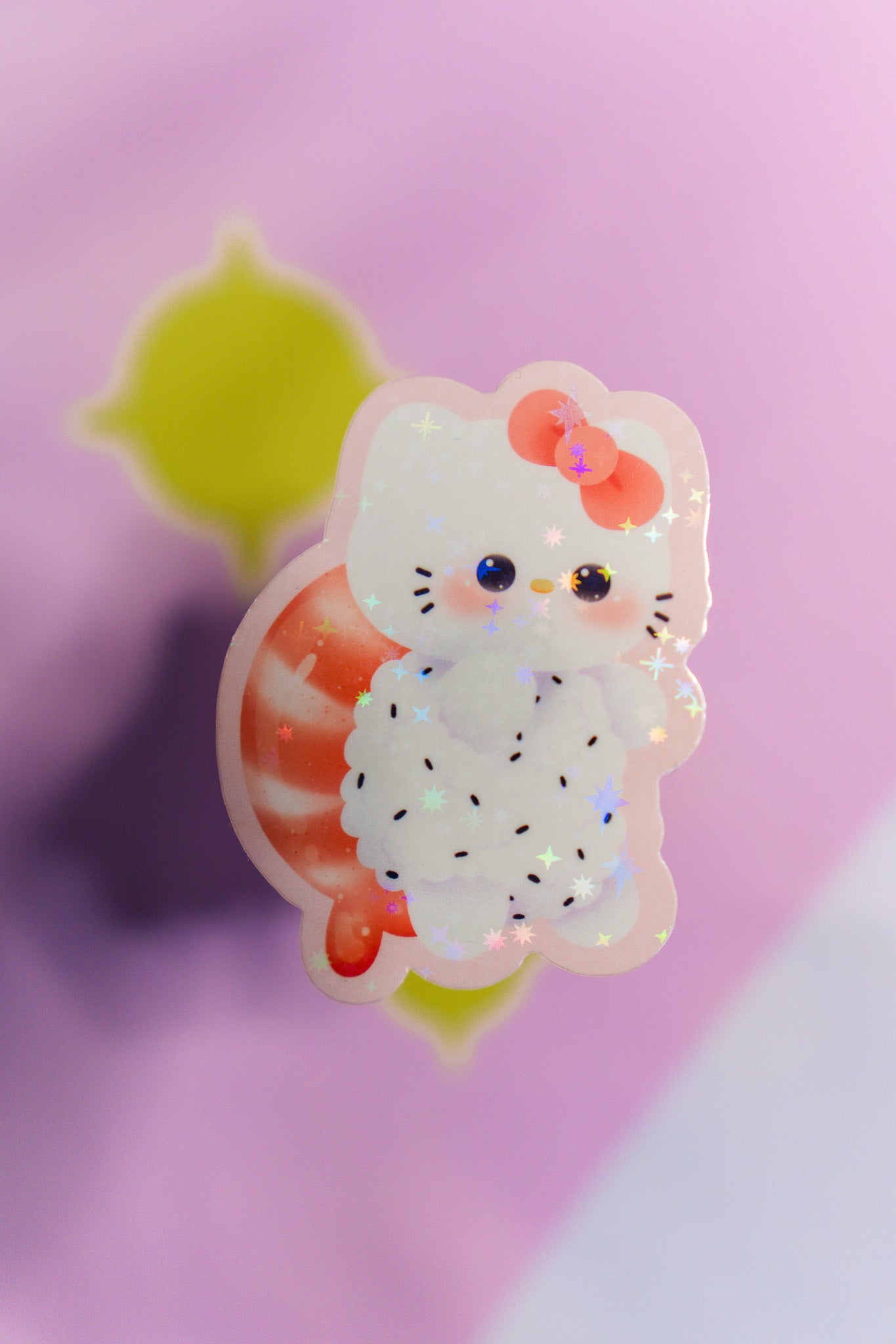 Holographic Hello Kitty Sushi Vinyl Sticker | Ebi