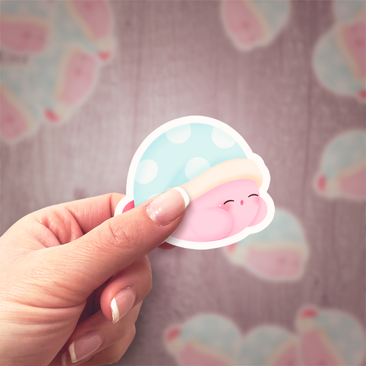 Holographic Kirby Sleepy Vinyl Sticker